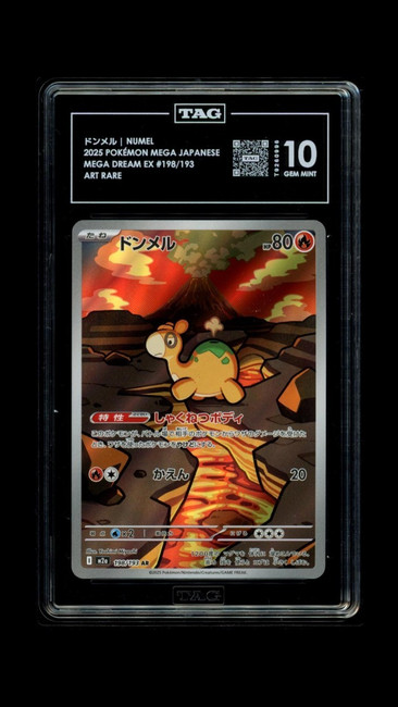 Numel 198/193 Pokemon 2025 Mega Dream EX Graded TAG 10 Gem T9260996 Japanese