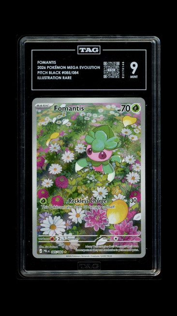 Fomantis 085/084 Pokemon 2026 Pitch Black Graded TAG 9 Mint E2170146
