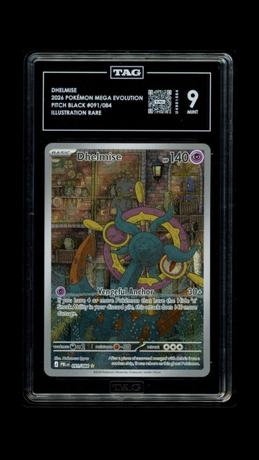 Dhelmise 091/084 Pokemon 2026 Pitch Black Graded TAG 9 Mint U4951584
