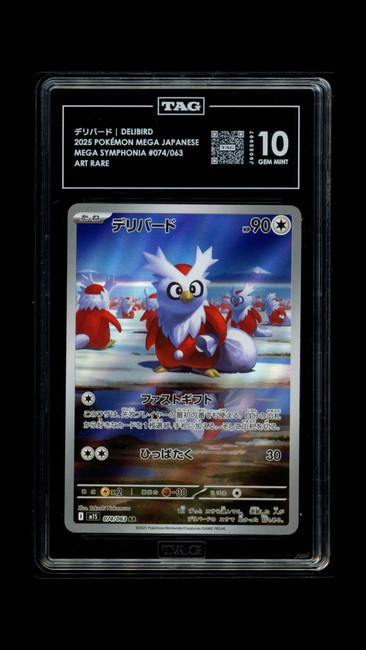 Delibird 074/063 Pokemon 2025 Mega Symphonia Graded TAG 10 Gem J9055997 Japanese