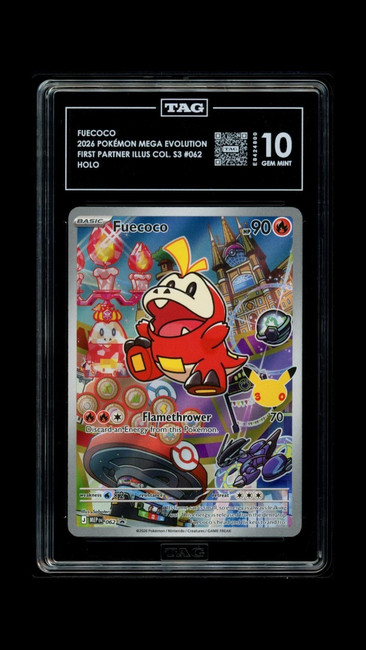 Fuecoco 062 Pokemon 2026 First Partner Illus S3 Graded TAG 10 Gem Mint E8424800