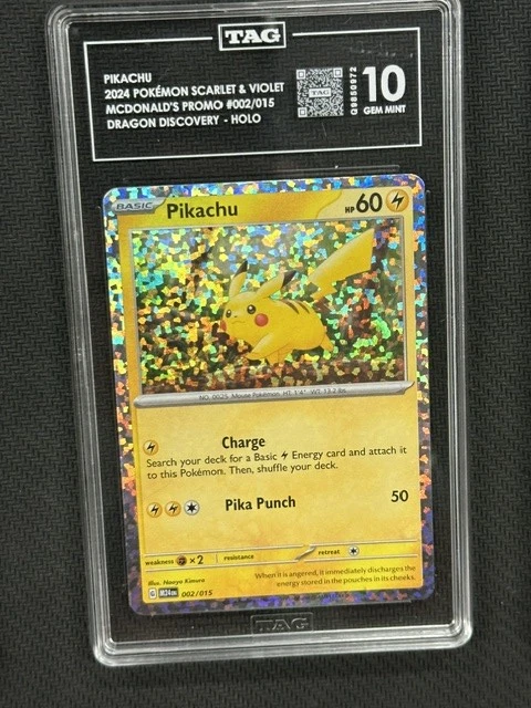 Pikachu 2024 McDonalds Promo Dragon Discovery Holo TAG 10 Q9850972 PSA #002/015