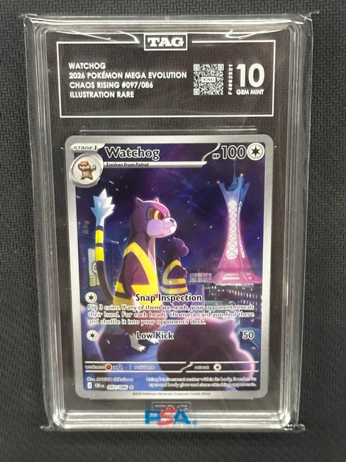 Watchog  Pokemon Chaos Rising Illustration Rare TAG 10 PSA  #097/086