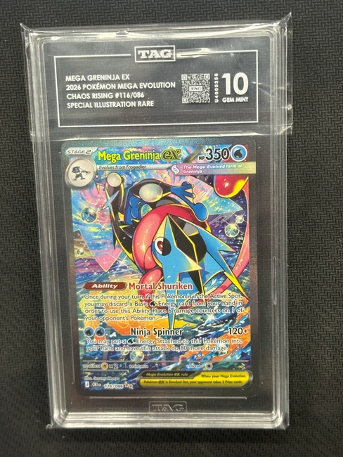 Mega Greninja EX  Chaos Rising Special Illustration Rare TAG 10 PSA #116/086
