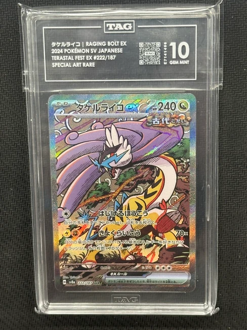 Raging Bolt EX  Pokemon Terastal Festival Special Art Rare TAG 10 PSA #222/187