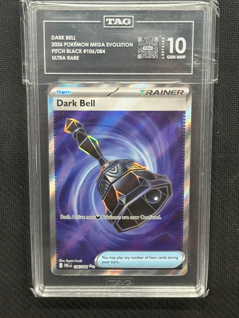 Dark Bell  Pokemon Pitch Black Ultra Rare TAG 10 PSA #106/084