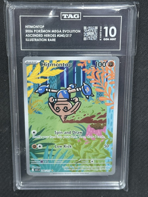 Hitmontop  Ascended Heroes Illustration Rare TAG 10 K1607443 PSA #240/217