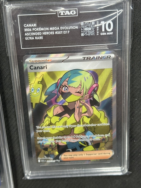 Canari  Pokemon Mega Evolution Ultra Rare TAG 10 T6708152 PSA #257/217