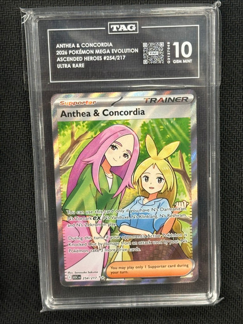 Anthea & Concordia  PKM Ascended Heroes Ultra Rare TAG 10 Q3137048 PSA #254/217
