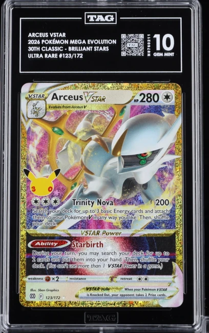 Arceus Vstar  Pokemon 30th Anniversary Ultra Rare TAG 10 N8760211 #123/172