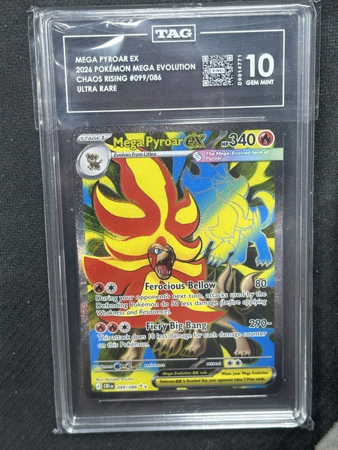 Mega Pyroar EX  Pokemon Chaos Rising Ultra Rare TAG 10 D9014771 PSA #99/086