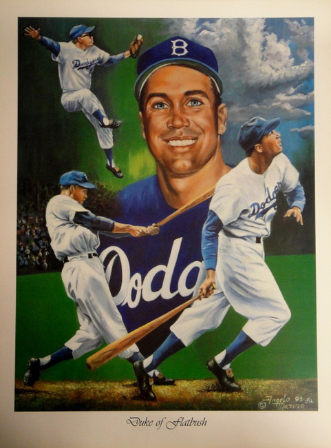 Duke Snider Unsigned 18x24 Poster #4 Brooklyn Los Angeles Dodgers Collage