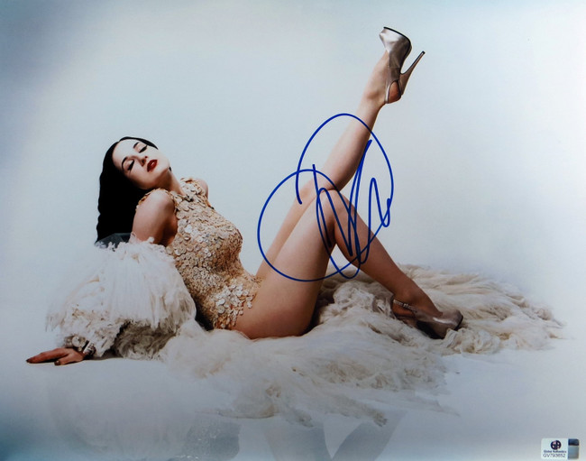 Dita Von Teese Signed Autographed 11X14 Photo Sexy Legs in Air Heels GV793652