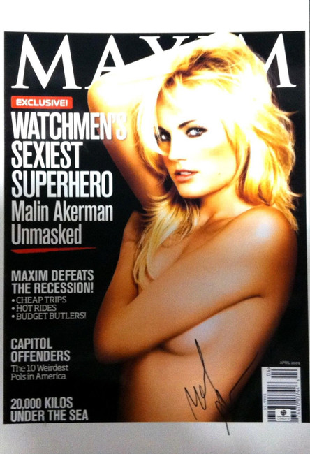Malin Akerman Hand Signed Autographed 13x19 Photo Maxim Trophy Wife GA 682818