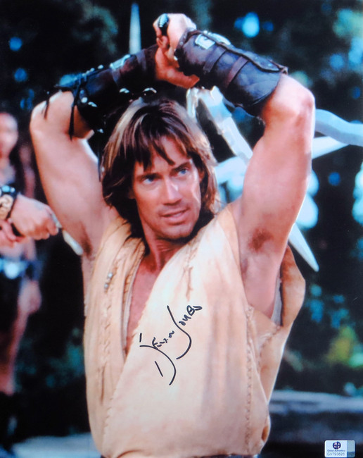 Kevin Sorbo Signed Autographed 11X14 Photo Hercules Sword Overhead GV793826