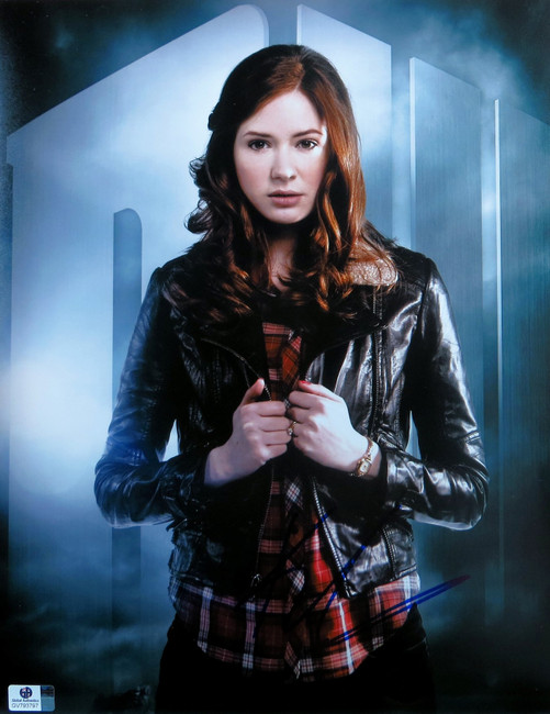 Karen Gillan Signed Autographed 11X14 Photo Doctor Who Jacket Plaid Shirt 793797