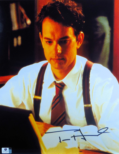 Tom Hanks Signed Autographed 11X14 Photo Tie and Suspenders Vintage GV793657