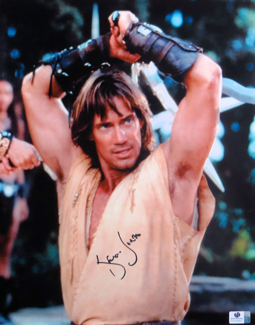Kevin Sorbo Signed Autographed 11X14 Photo Hercules Sword Overhead GV793827