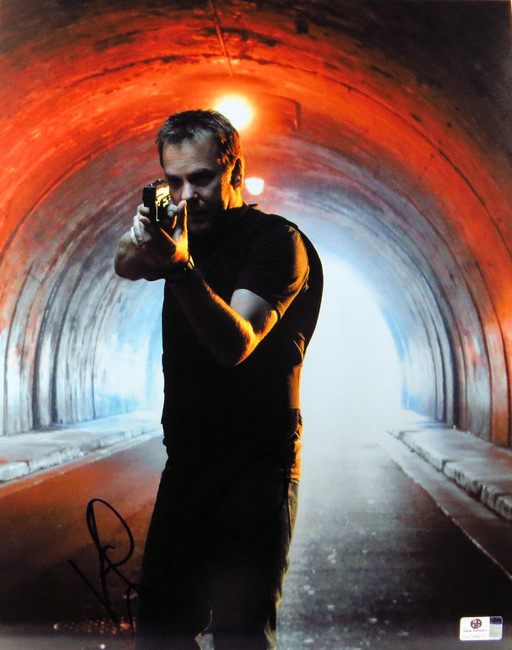 Kiefer Sutherland Signed Autographed 11X14 Photo 24 Jack Bauer in Tunnel 796677