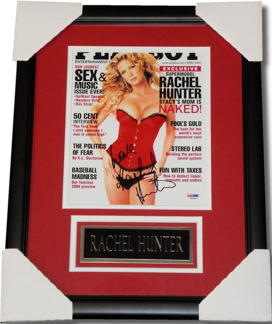Rachel Hunter Hand Signed Autographed Custom Framed 8x10 Photo Super Model PSA