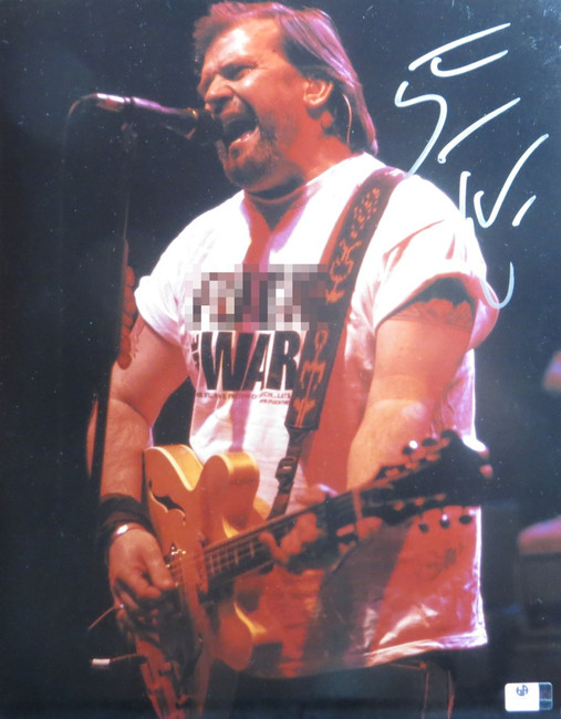 Steve Earle Signed Autographed 11X14 Photo Expletive Shirt Singing JSA CC88618