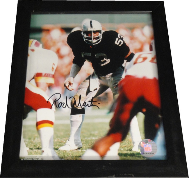 Rod Martin Hand Signed Autographed 8x10 Photo Framed Oakland Raiders