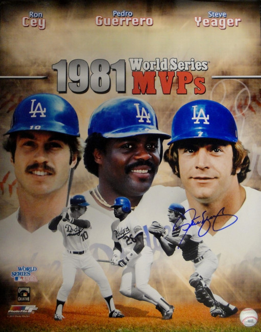 Steve Yeager Hand Signed Autographed 16x20 Photo 1981 Ron Cey Pedro Guerrero