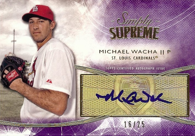 Michael Wacha 2014 Topps Supreme Simply Cardinals Auto #SSU-MW 16/25