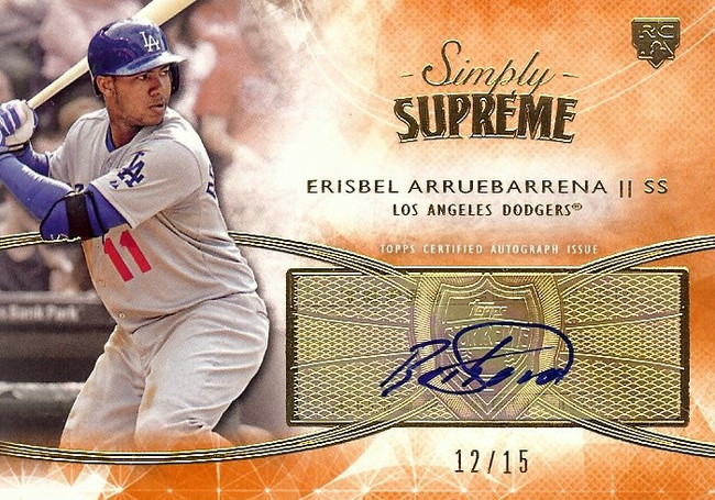 Erisbel Arruebarrena 2014 Topps Supreme Simply Autograph #SSU-EA 12/15