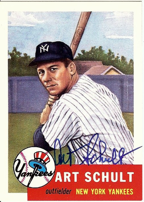 Art Schult Signed Autographed Baseball Card 1991 Topps Archives Yankees GX19667