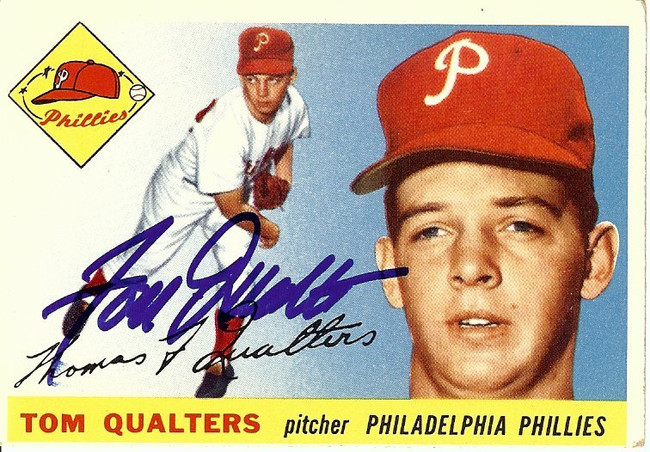 Tom Qualters Signed Autographed Baseball Card 1955 Topps #33 Phillies COA