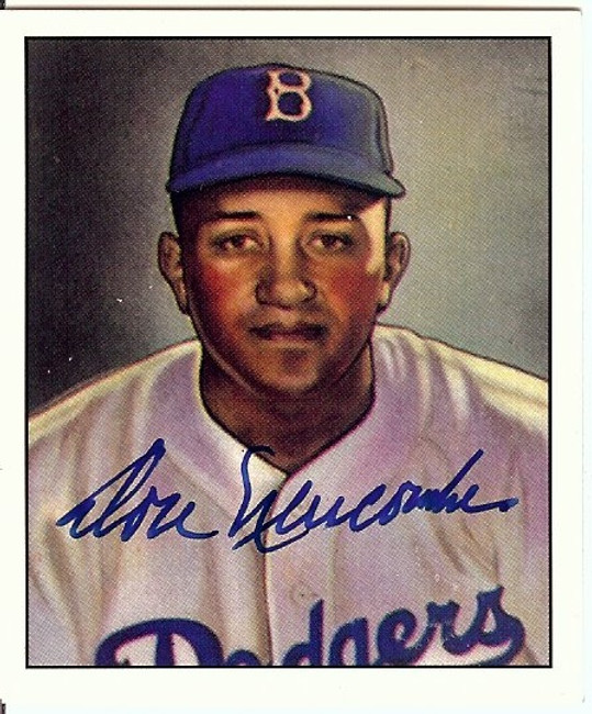 Don Newcombe Signed Autographed Baseball Card 1950 Bowman Reprint RC PSA/DNA