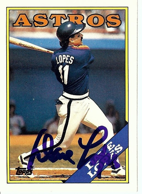 Davey Lopes Signed Autographed Baseball Card 1988 Topps Astros GX19600