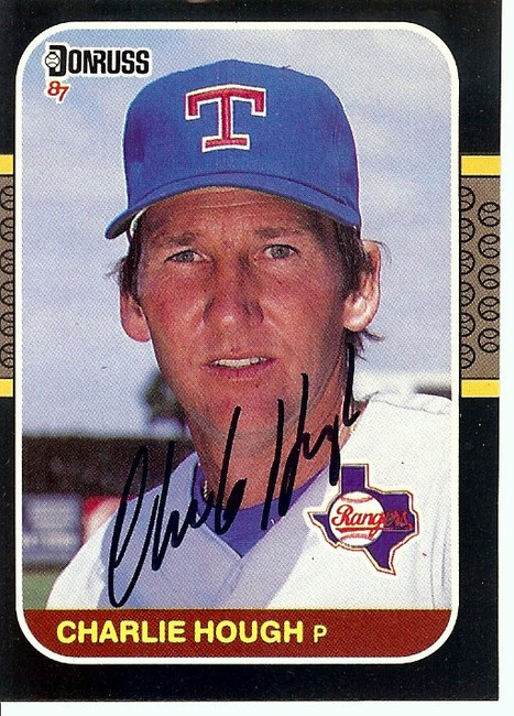 Charlie Hough Signed Autographed Baseball Card 1987 Donruss Rangers GX19529