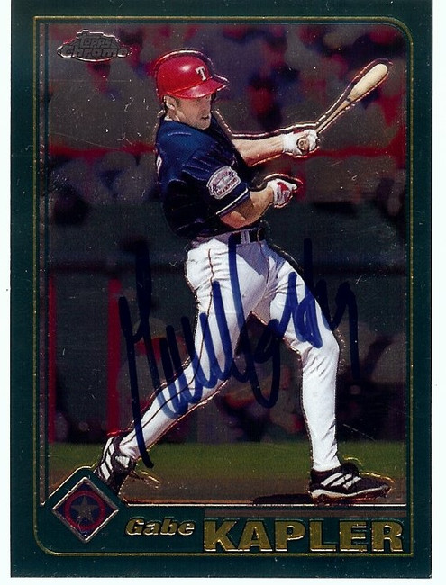 Gabe Kapler Signed Autographed Baseball Card 2001 Topps Chrome E-X Rangers COA