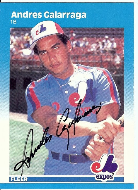 Andres Galarraga Signed Autographed Baseball Card 1987 Fleer Expos GX19549