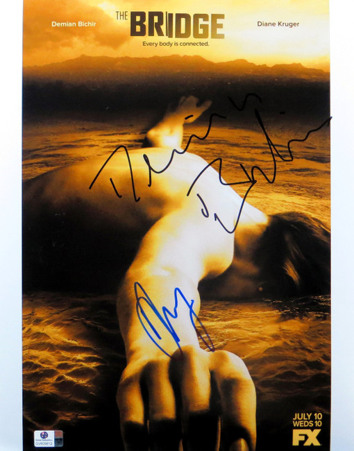 Demian Bicher/Diane Kruger Signed Autographed 11X14 Photo The Bridge GV809812