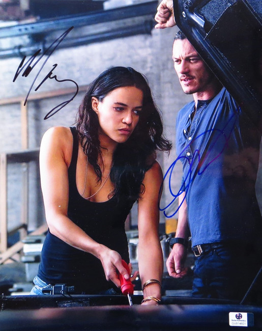 Michelle Rodriguez Luke Evans Signed 10X13 Photo Fast & Furious JSA T60103