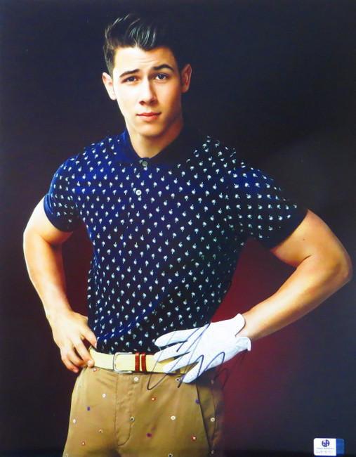 Nick Jonas Signed Autographed 11X14 Photo Sexy Cute Golf Shirt Polo GV816151