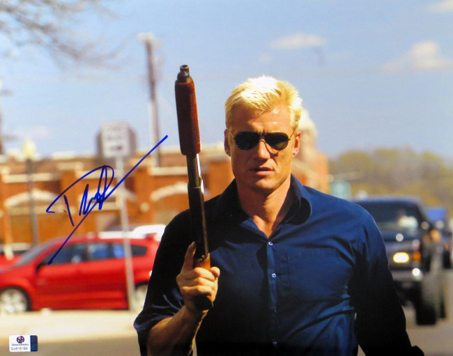 Dolph Lundgren Signed Autographed 11X14 Photo Action Star Holding Shotgun 816199