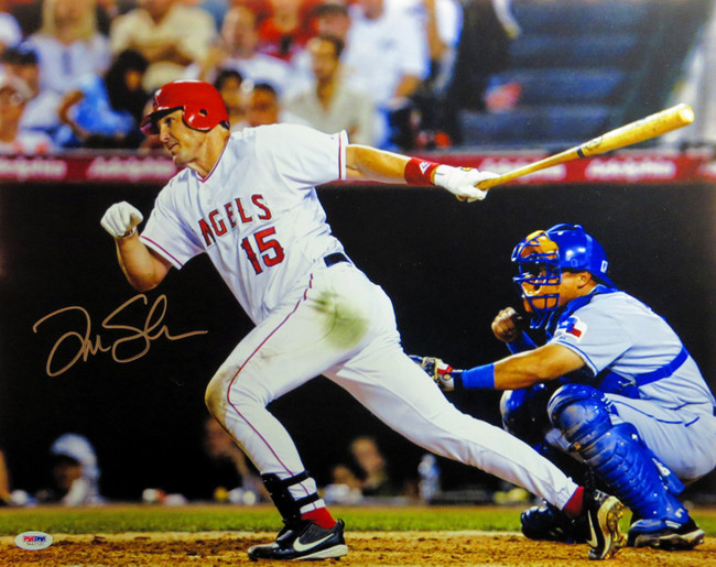 Tim Salmon Signed Autographed 16X20 Photo Angels Home After Swing Silver PSA/DNA