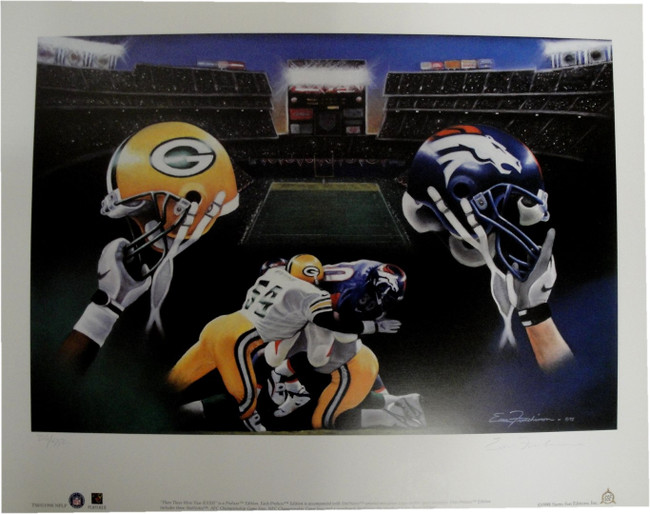 Greenbay Packers Denver Broncos 19x24 Unsigned Lithograph Poster Print New