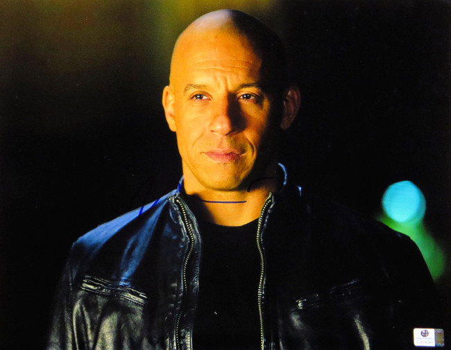Vin Diesel Signed Autographed 11X14 Photo Fast and Furious Close Up GV834949