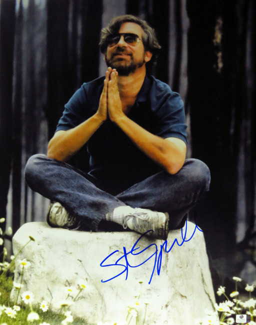 Steven Spielberg Autographed 16X20 Photo Superstar Director on Rock GV834835