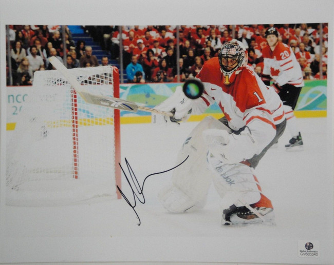 Martin Brodeur Hand Signed Autographed 8x10 Photo Of  Roberto Luongo  W/ GAI 340