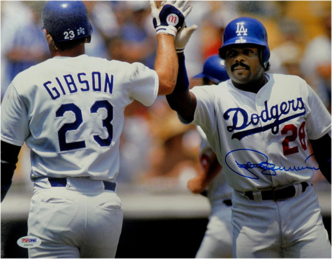 Pedro Guerrero Signed Autographed 11x14 Los Angeles Dodgers Kirk Gibson PSA