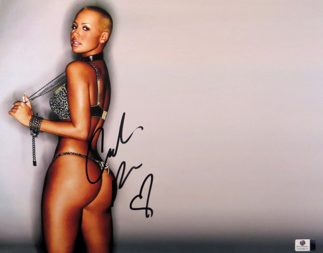 Amber Rose Signed Autographed 11X14 Photo Gorgeous Sexy G-String GV838010