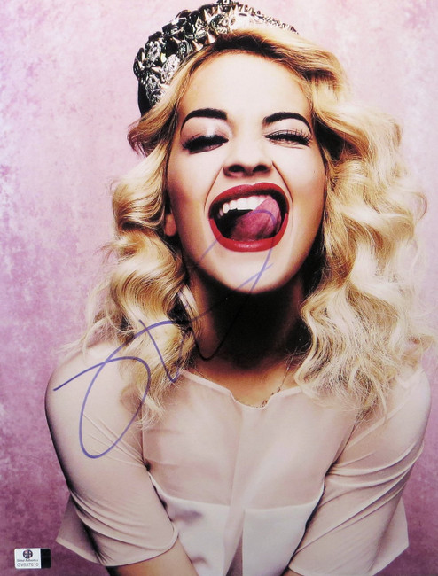 Rita Ora Signed Autographed 11X14 Photo Gorgeous Sexy Tongue Out GV837810