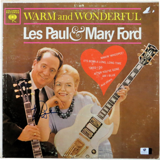 Les Paul Signed Autographed Album Cover Warm and Wonderful JSA U07949