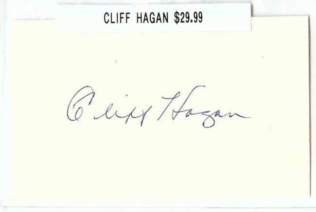 Cliff Hagan Signed Index Card Auto Autograph Kentucky A